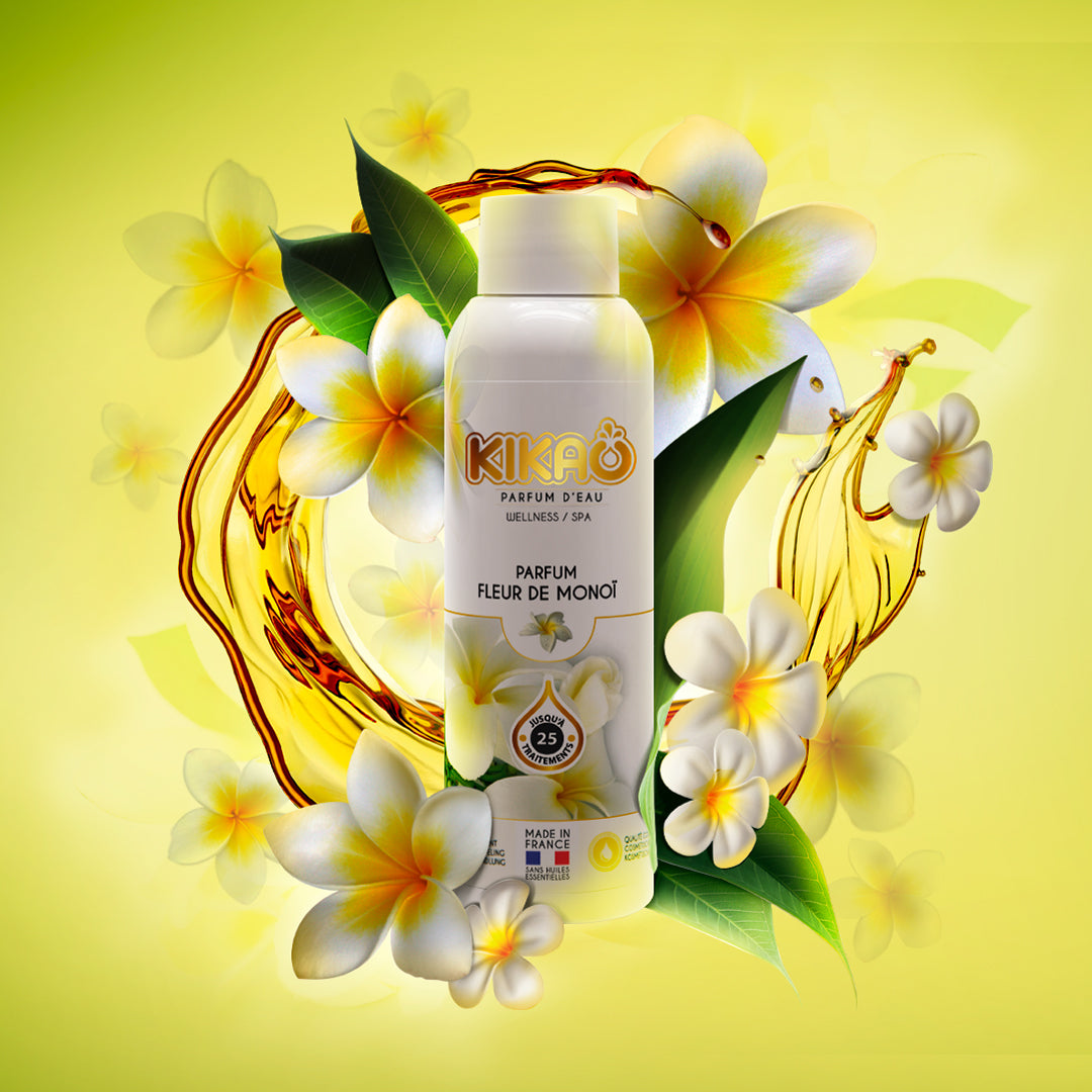 mise en avant du parfum fleur de monoï kikao