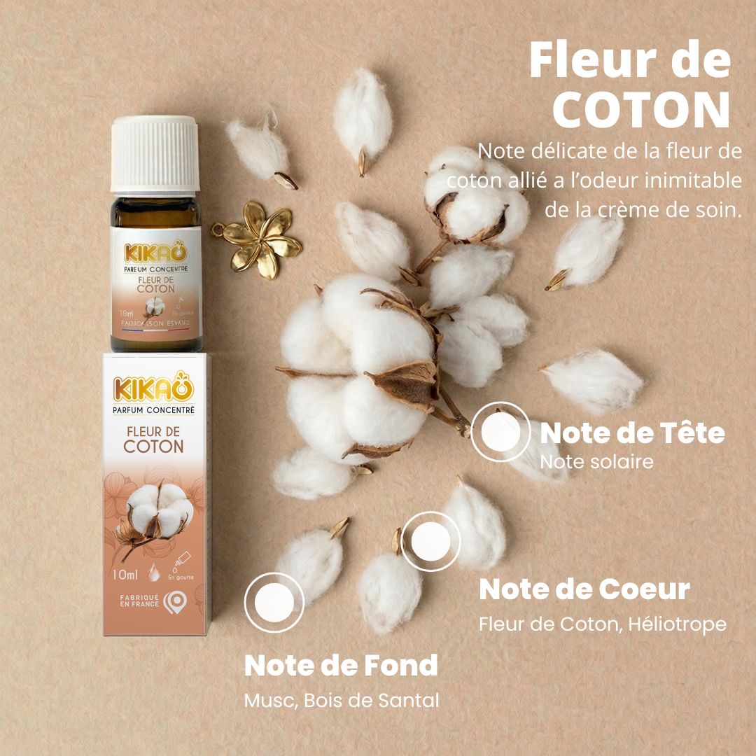 KIKAO - Parfum Fleur de Coton Concentré - Multi-Usages - 10ml